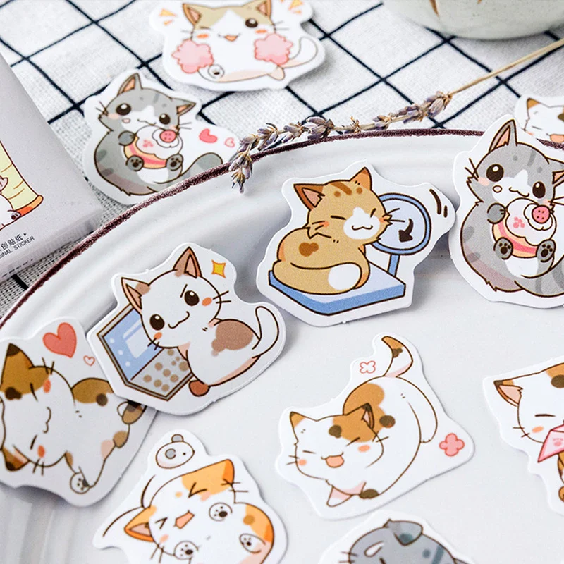 RESTOCK! Sticker Box - Cartoon Cats - 45 Stickers - Image 4