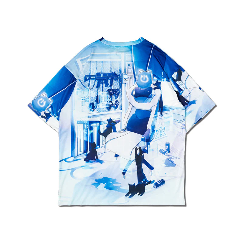 ACDC RAG × Peach ☆ Punch - Cyber Cat Huge T-Shirt - Image 12
