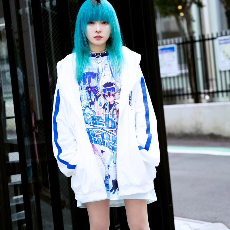 ACDC RAG × Peach ☆ Punch - Cyber Cat Huge T-Shirt - Image 8