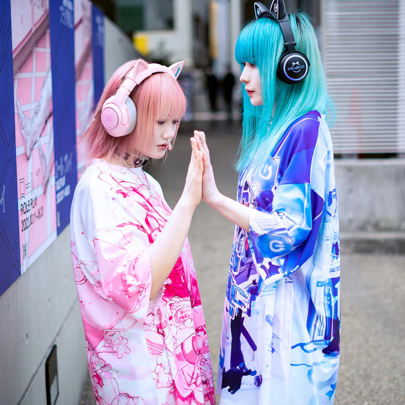 ACDC RAG × Peach ☆ Punch - Cyber Cat Huge T-Shirt - Image 9