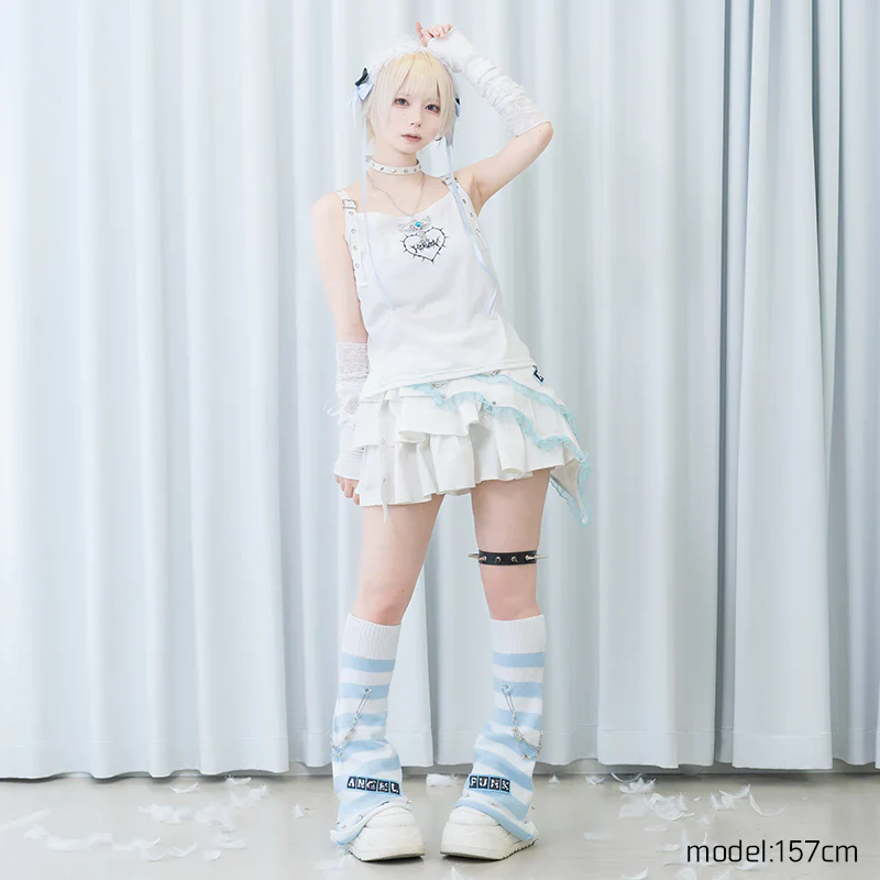 ACDC RAG - Angel Punk Camisole - White/Pastel Blue - Image 3