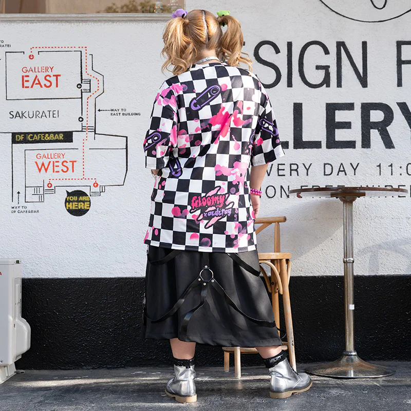 ACDC RAG x Gloomy Bear - Checkered Oversized Tee Shirt - Image 12