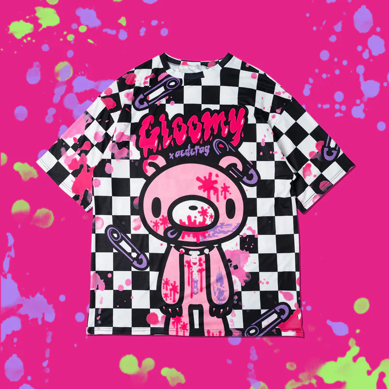 ACDC RAG x Gloomy Bear - Checkered Oversized Tee Shirt - Image 14