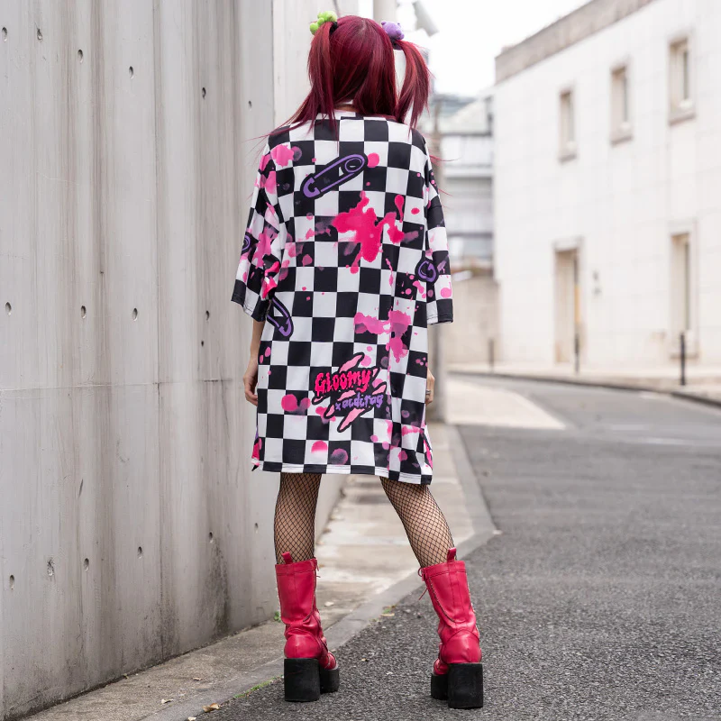 ACDC RAG x Gloomy Bear - Checkered Oversized Tee Shirt - Image 4