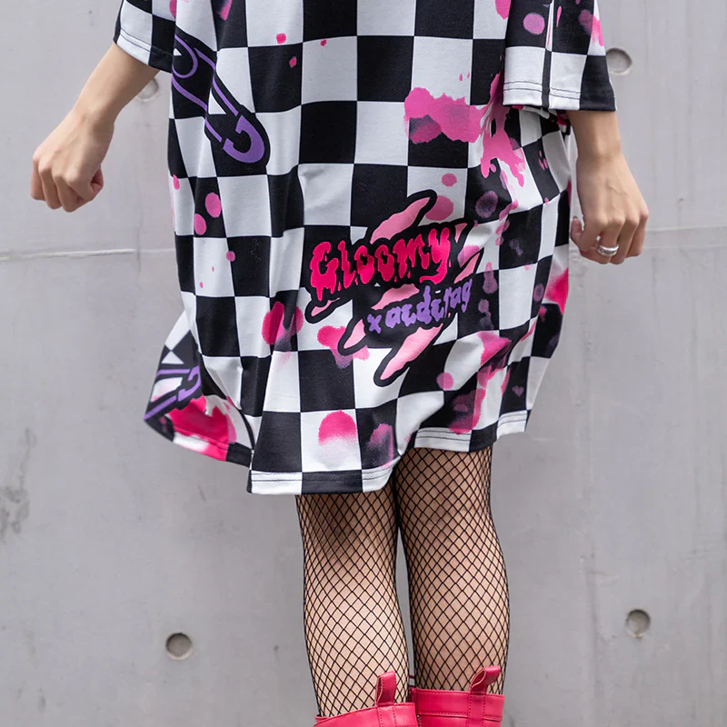 ACDC RAG x Gloomy Bear - Checkered Oversized Tee Shirt - Image 9