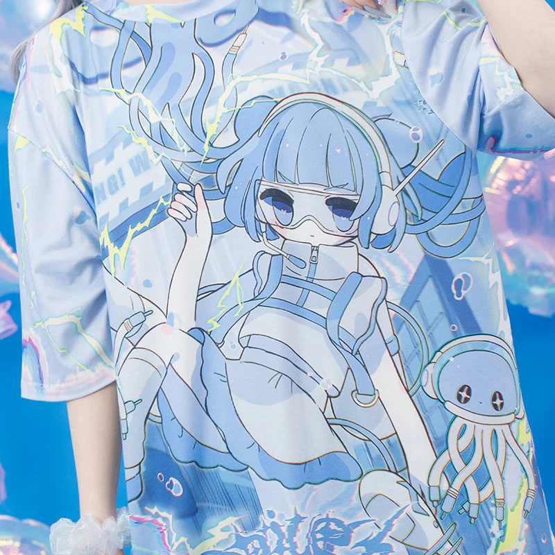 ACDC RAG - Cyber Jellyfish T-Shirt - Underwater Tokyo Dreams - Image 5