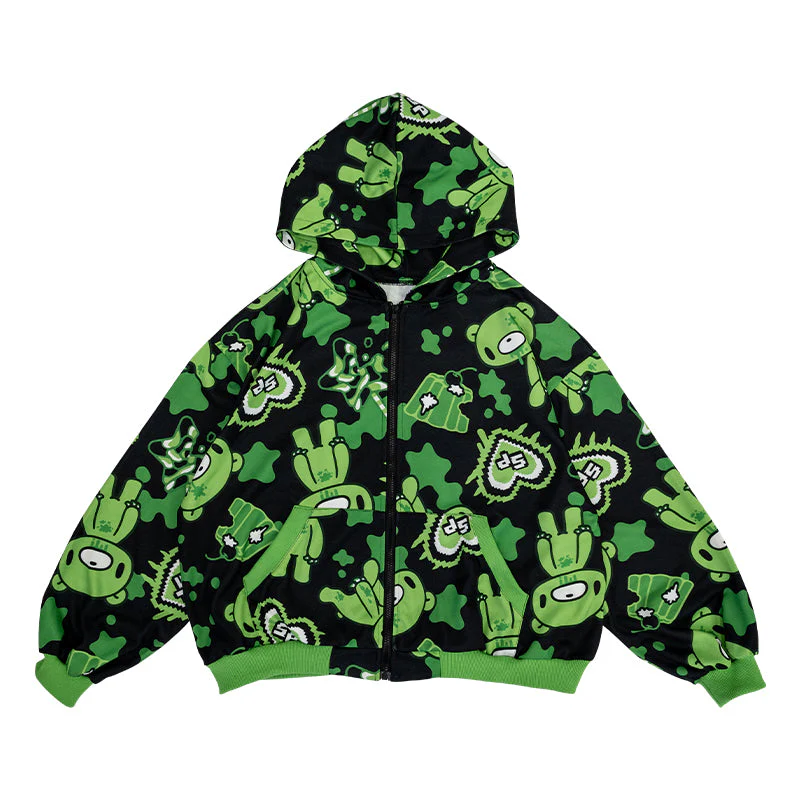 ACDC RAG - Gloomy × Sophie Powers Jelly Zip Hoodie - Black & Green - Image 10