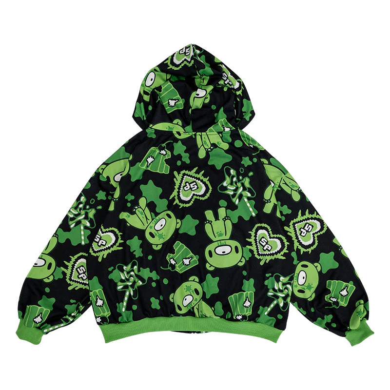 ACDC RAG - Gloomy × Sophie Powers Jelly Zip Hoodie - Black & Green - Image 11