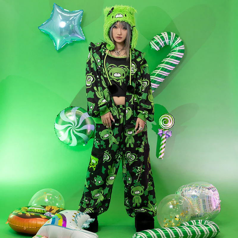 ACDC RAG - Gloomy × Sophie Powers Jelly Zip Hoodie - Black & Green - Image 4