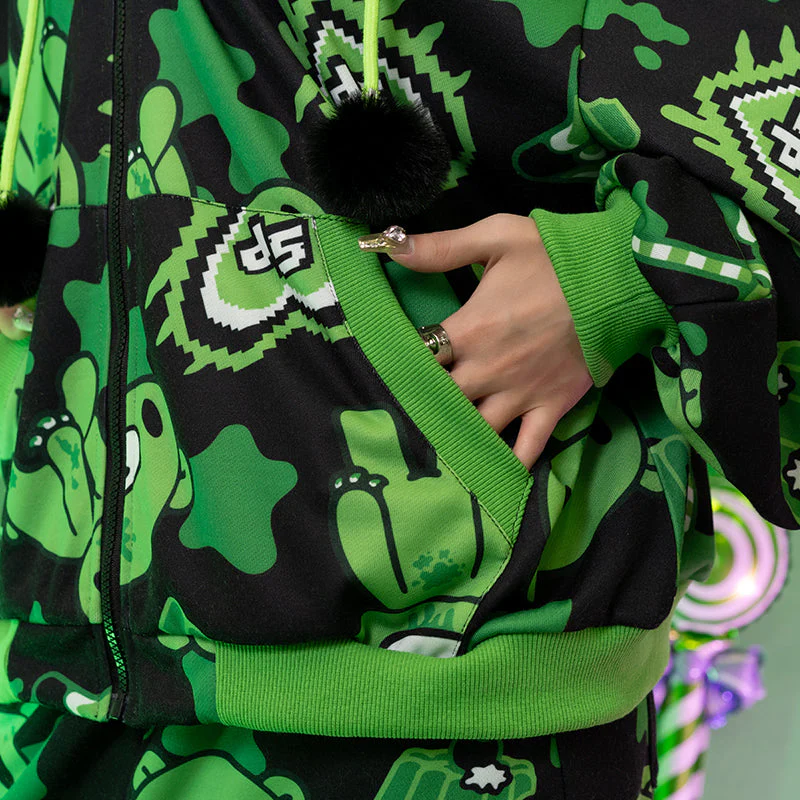 ACDC RAG - Gloomy × Sophie Powers Jelly Zip Hoodie - Black & Green - Image 7