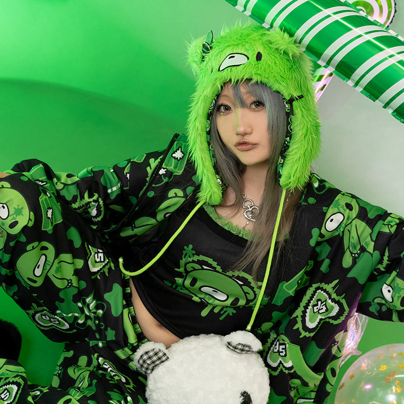 ACDC RAG - Gloomy × Sophie Powers Jelly Zip Hoodie - Black & Green - Image 9