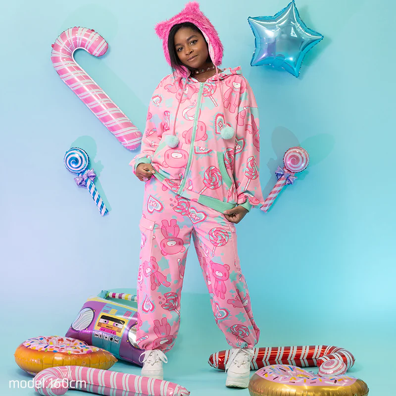 ACDC RAG Gloomy x Sophie Powers Candy Zip Hoodie - Pink/Mint - Image 3