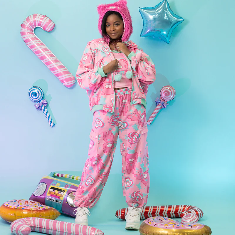 ACDC RAG Gloomy x Sophie Powers Candy Zip Hoodie - Pink/Mint - Image 4