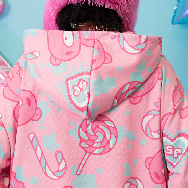 ACDC RAG Gloomy x Sophie Powers Candy Zip Hoodie - Pink/Mint - Image 7