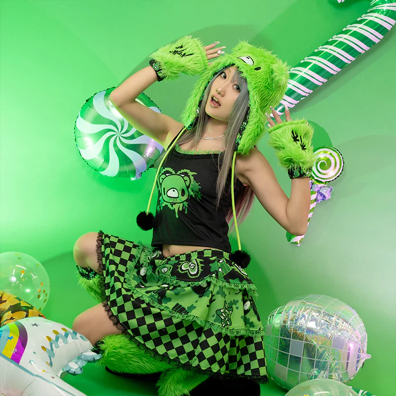 ACDC RAG Gloomy x Sophie Powers Jelly Skirt - Black/Green - Image 7