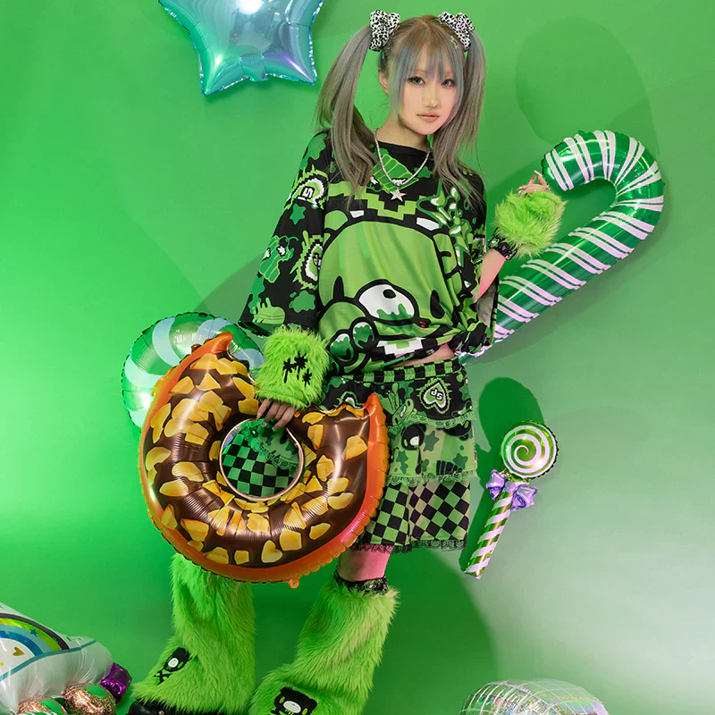 ACDC RAG Gloomy x Sophie Powers Jelly Skirt - Black/Green - Image 9