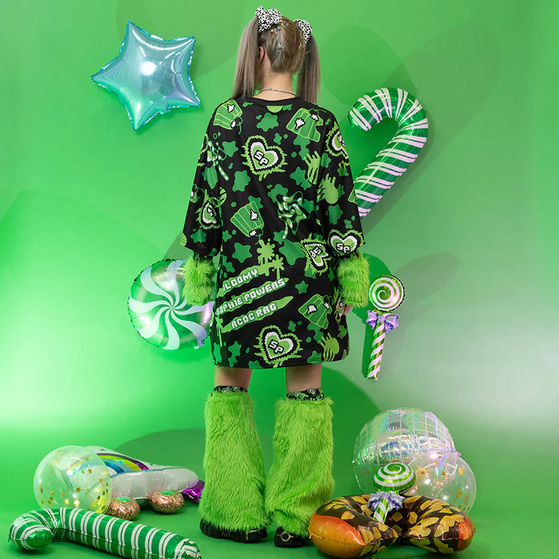ACDC RAG Gloomy x Sophie Powers Oversived Tee - Black/Green - Image 4