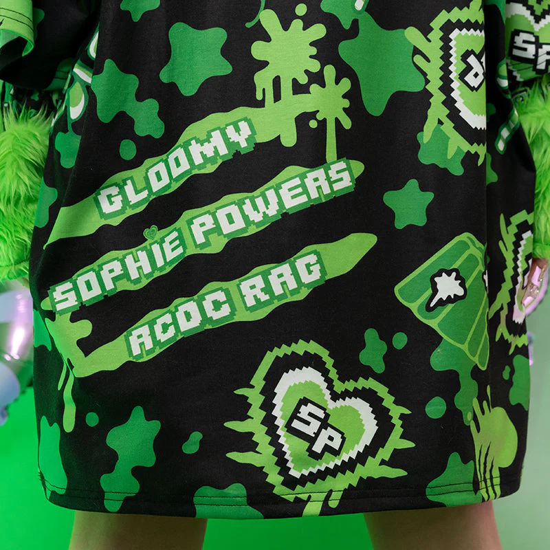 ACDC RAG Gloomy x Sophie Powers Oversived Tee - Black/Green - Image 8
