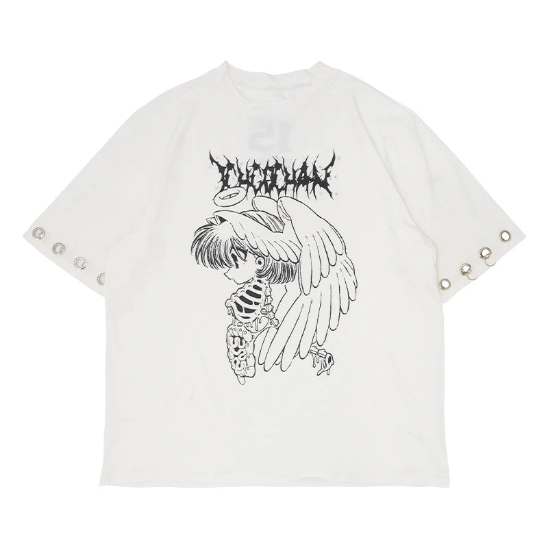 ACDC RAG × ICHIGO CHAN - Ribcage Angel Girl T-Shirt - White Edition - Image 11