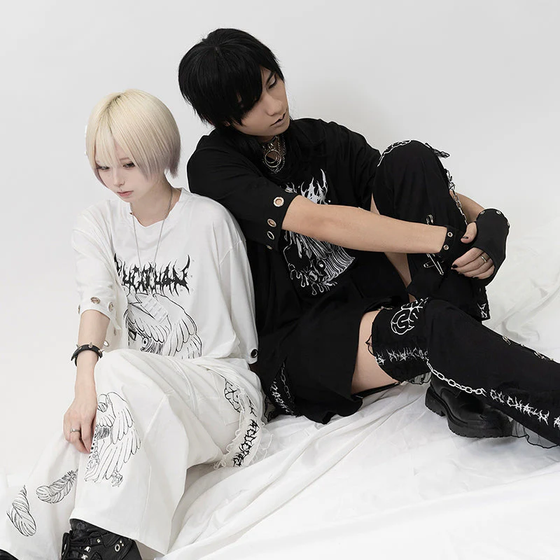 ACDC RAG × ICHIGO CHAN - Ribcage Angel Girl T-Shirt - White Edition - Image 4