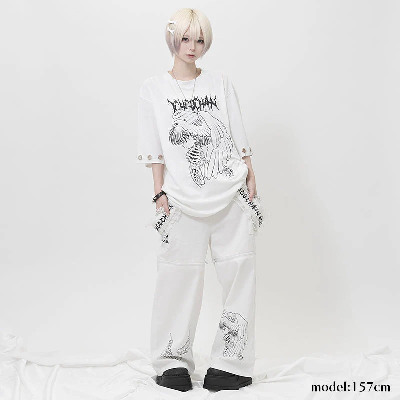 ACDC RAG × ICHIGO CHAN - Ribcage Angel Girl T-Shirt - White Edition - Image 5