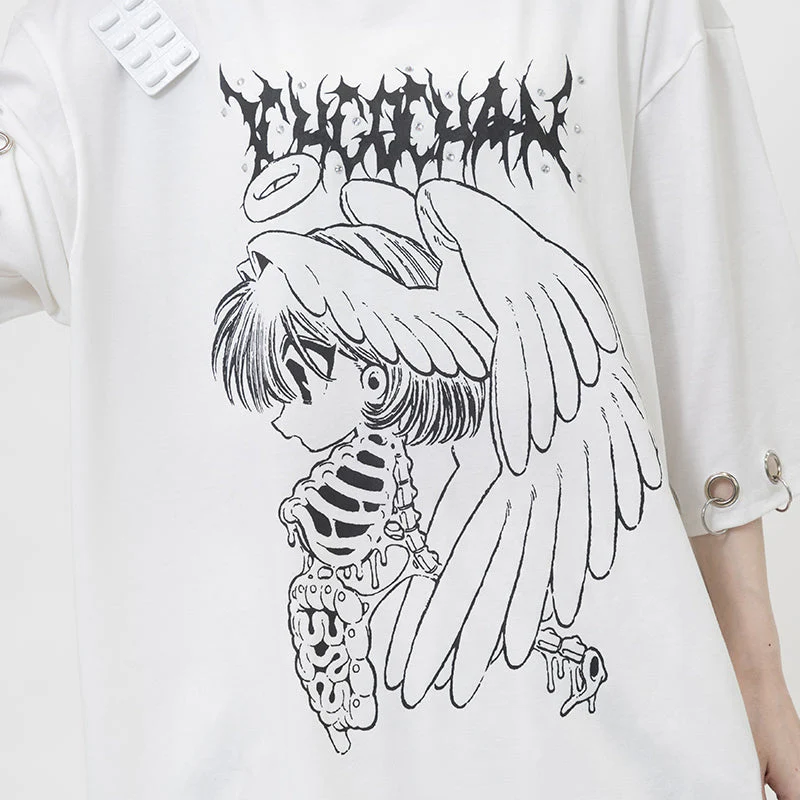 ACDC RAG × ICHIGO CHAN - Ribcage Angel Girl T-Shirt - White Edition - Image 7