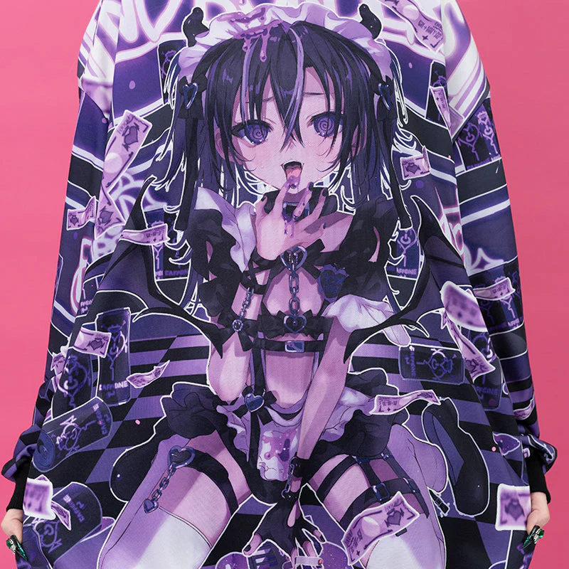 ACDC RAG × Peach ☆ Punch - Addictive Akuma Hoodie - Purple Edition - Image 4