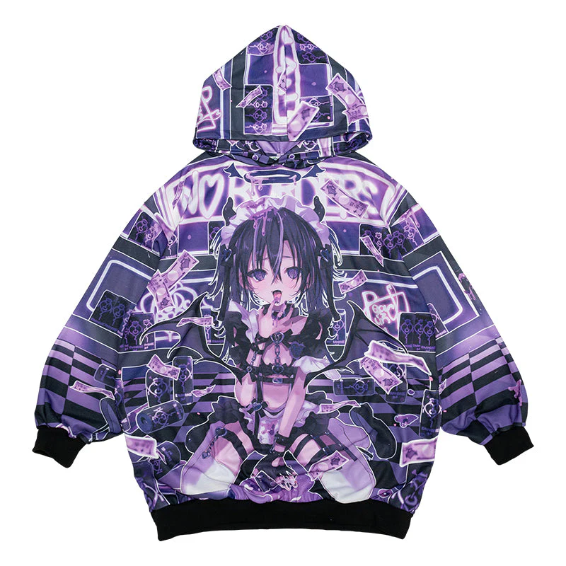 ACDC RAG × Peach ☆ Punch - Addictive Akuma Hoodie - Purple Edition - Image 7