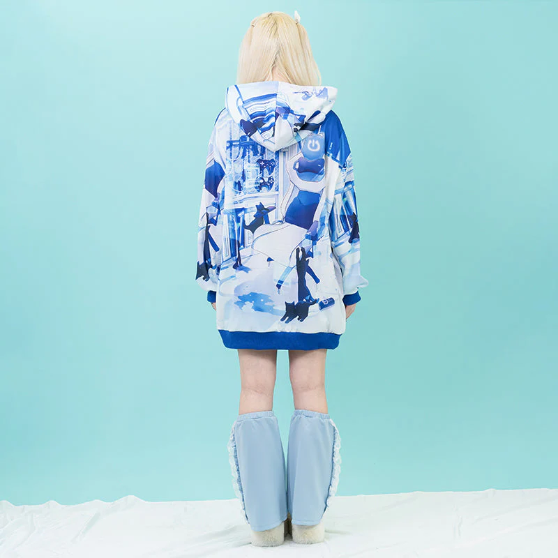 ACDC RAG × Peach ☆ Punch - Cyber Cat Hoodie - Image 3