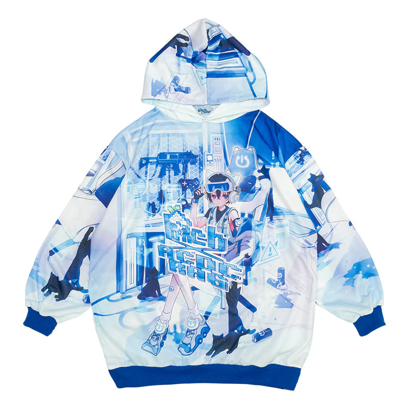 ACDC RAG × Peach ☆ Punch - Cyber Cat Hoodie - Image 8