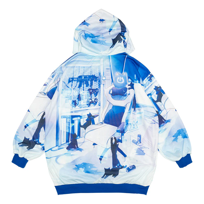 ACDC RAG × Peach ☆ Punch - Cyber Cat Hoodie - Image 9