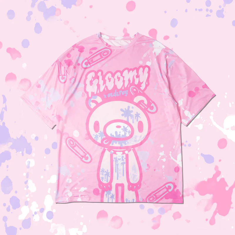 ACDC RAG x Gloomy Bear - Oversized Tee Shirt Pastel Pink - Image 14
