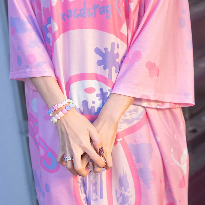 ACDC RAG x Gloomy Bear - Oversized Tee Shirt Pastel Pink - Image 6
