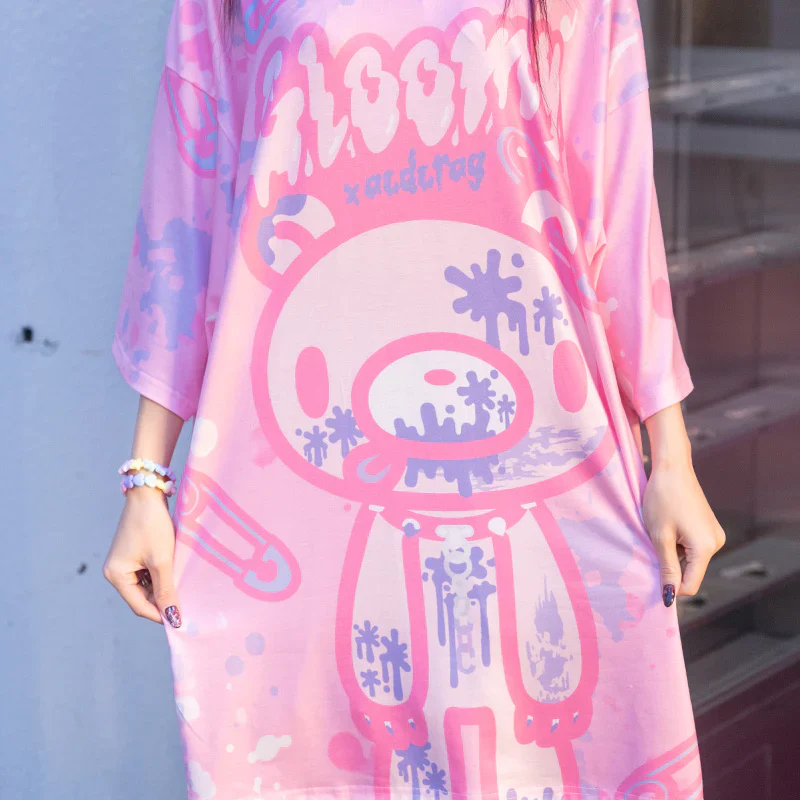 ACDC RAG x Gloomy Bear - Oversized Tee Shirt Pastel Pink - Image 7