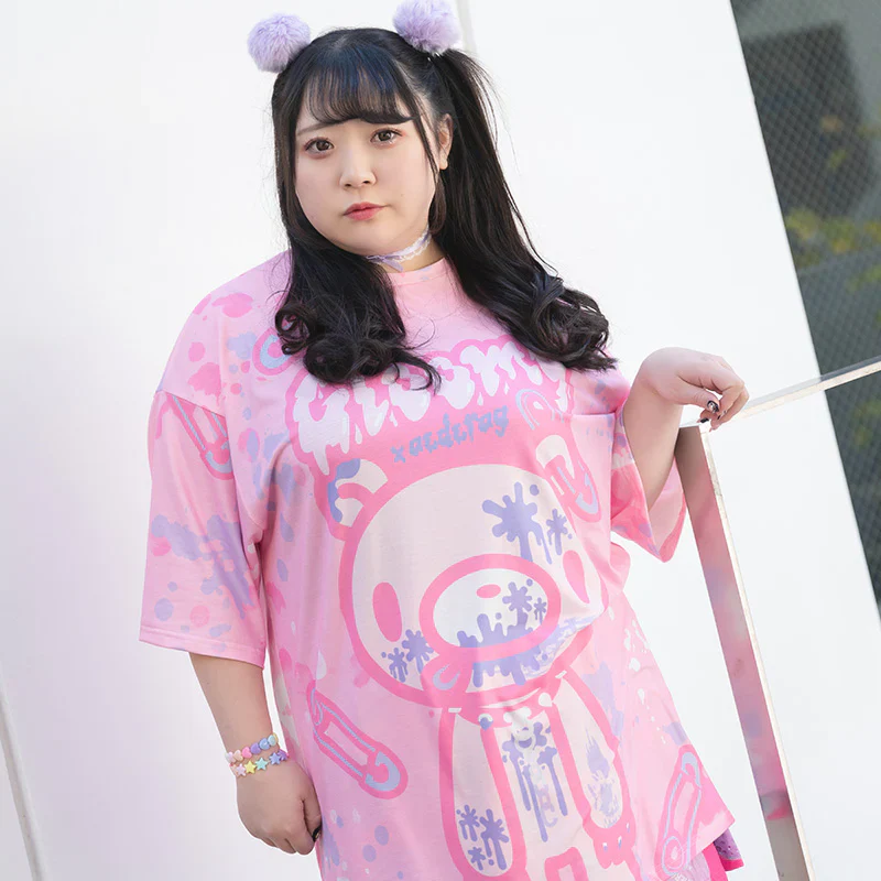 ACDC RAG x Gloomy Bear - Oversized Tee Shirt Pastel Pink - Image 9