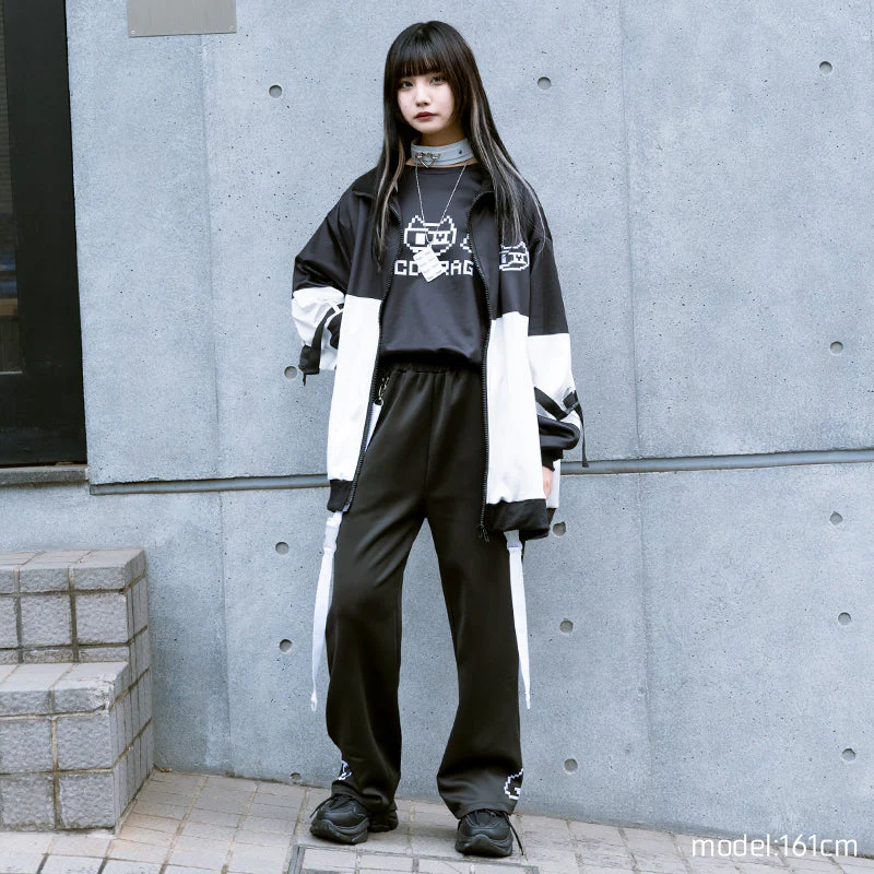 ACDC RAG Pixel Cat Jersey Jacket BK - Black/White - Image 3