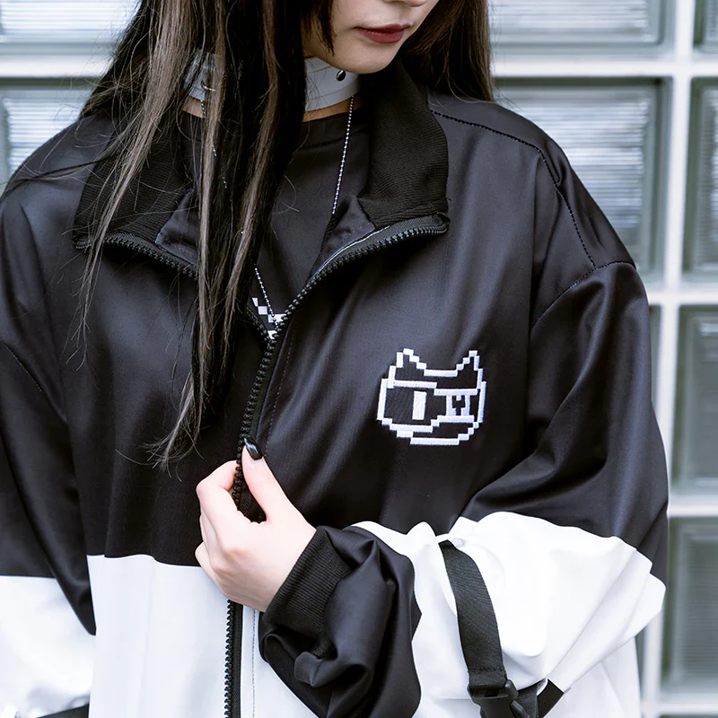 ACDC RAG Pixel Cat Jersey Jacket BK - Black/White - Image 5