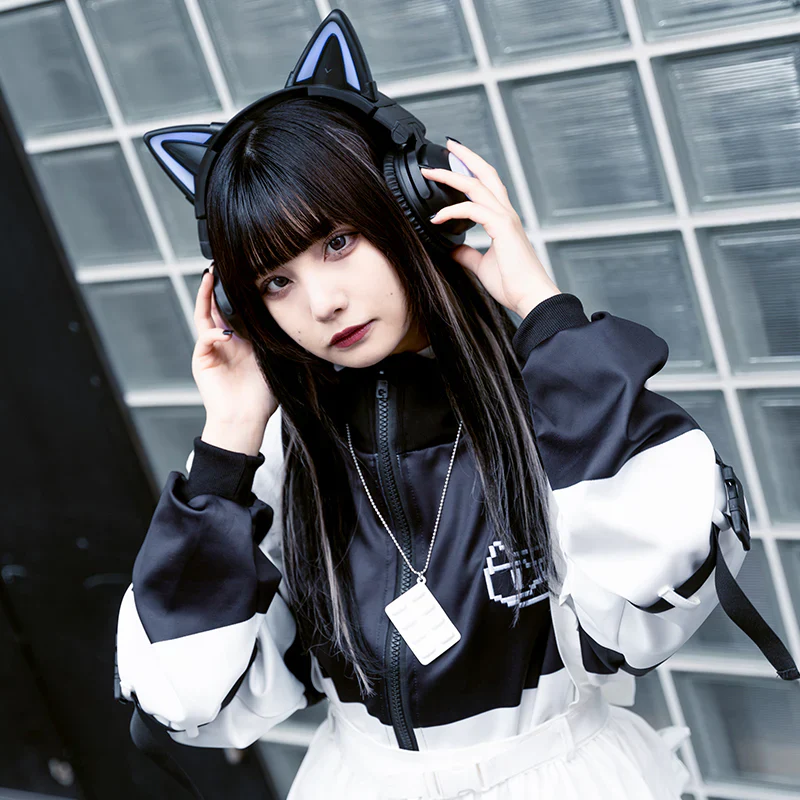 ACDC RAG Pixel Cat Jersey Jacket BK - Black/White - Image 9