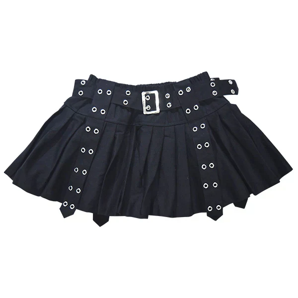 ACDC RAG Pleated Skirt Pants - Black & Red Tartan - Image 12