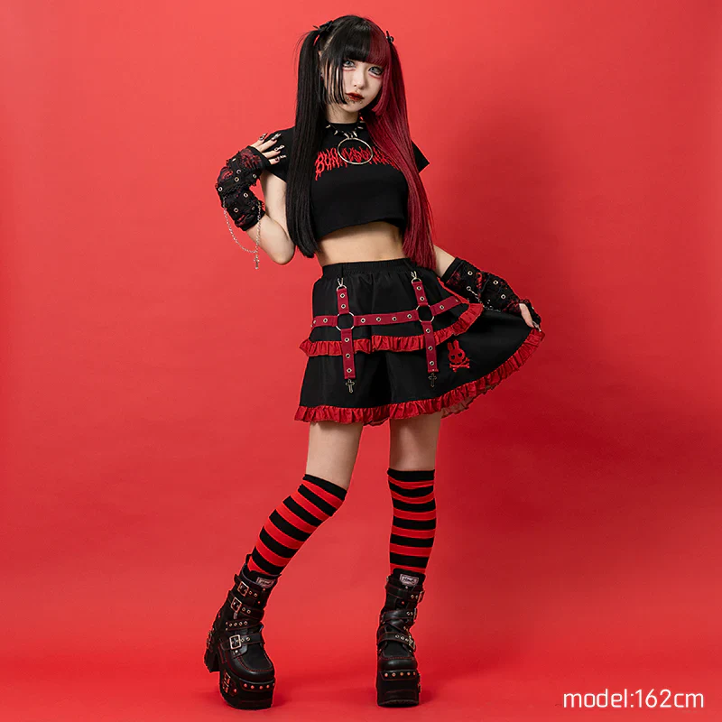 ACDC RAG Punky Bunny Chibi T-Shirt - Red - Image 3