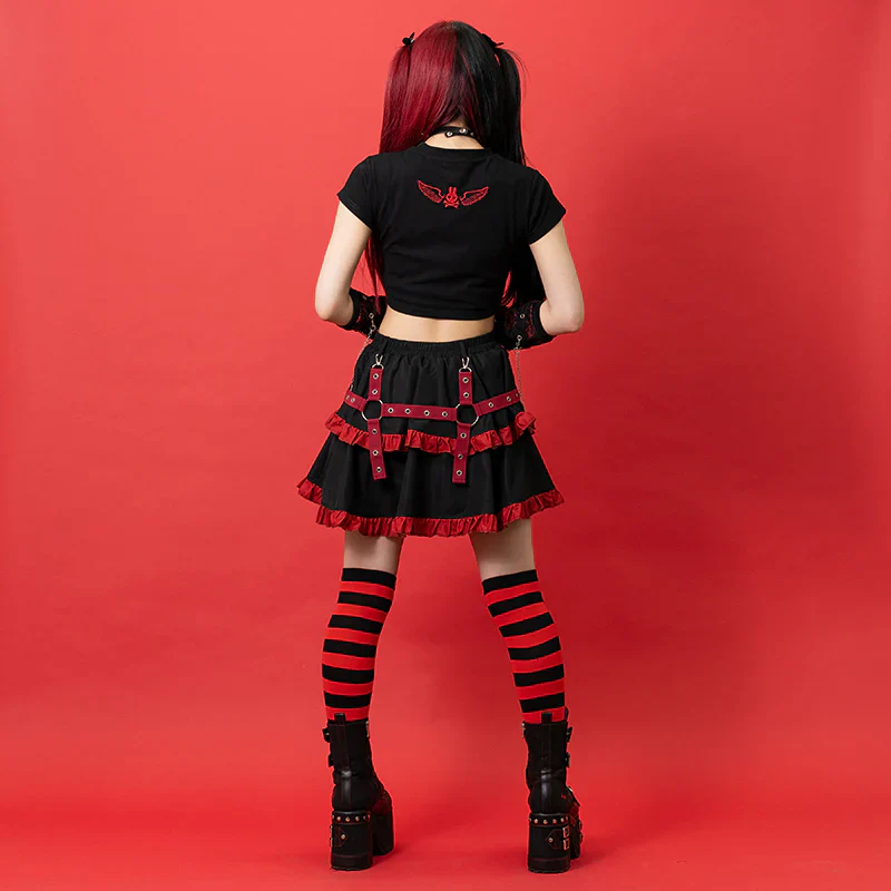 ACDC RAG Punky Bunny Chibi T-Shirt - Red - Image 4