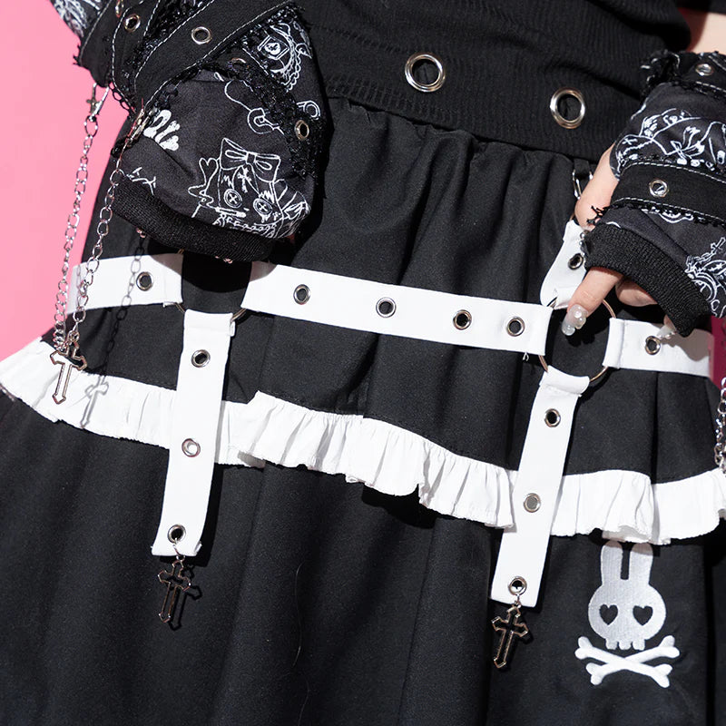 ACDC RAG Punky Bunny Skirt - Black/Pink & Black/White - Image 12