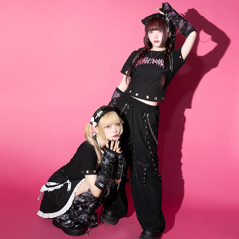 ACDC RAG Punky Bunny Skirt - Black/Pink & Black/White - Image 4