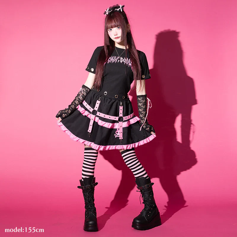 ACDC RAG Punky Bunny Skirt - Black/Pink & Black/White - Image 5