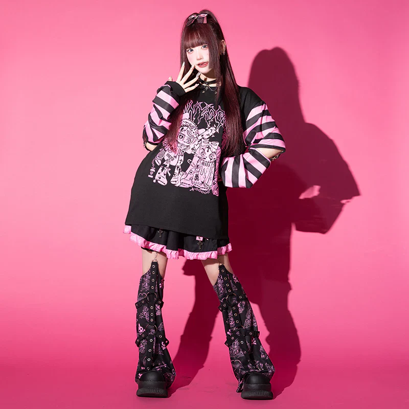 ACDC RAG Punky Bunny Skirt - Black/Pink & Black/White - Image 7