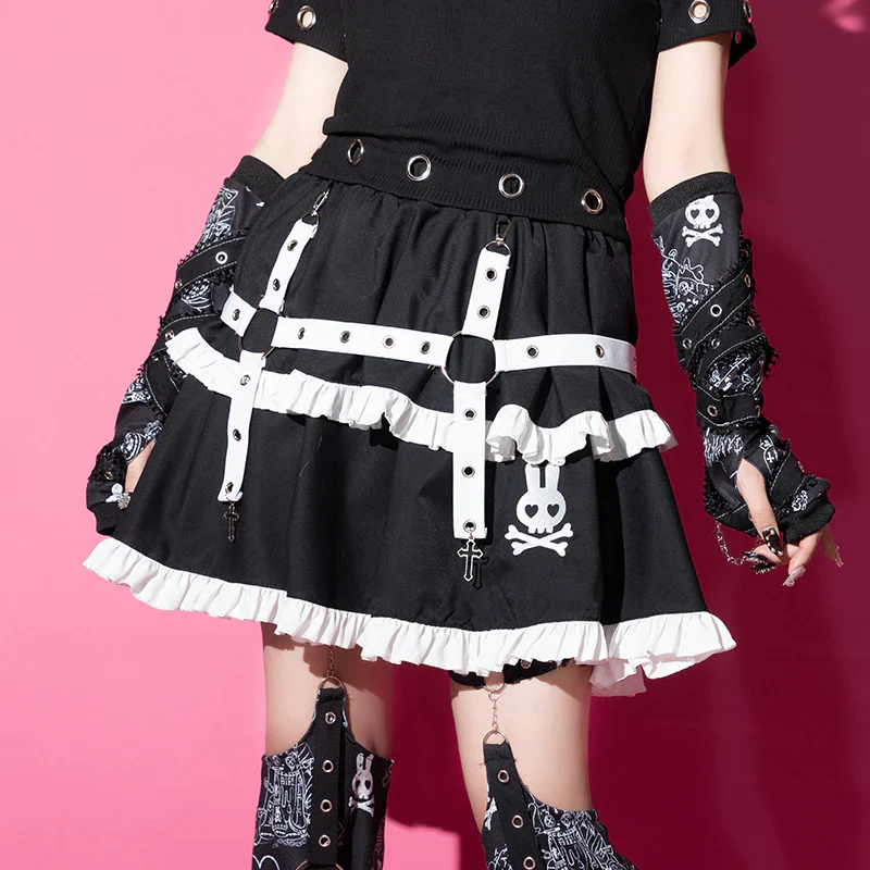 ACDC RAG Punky Bunny Skirt - Black/Pink & Black/White - Image 9