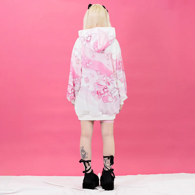 ACDC RAG Sleepy Bear Hoodie - Pink - Image 3