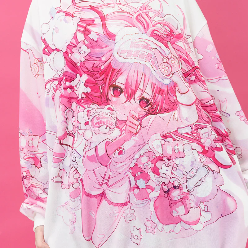ACDC RAG Sleepy Bear Hoodie - Pink - Image 4