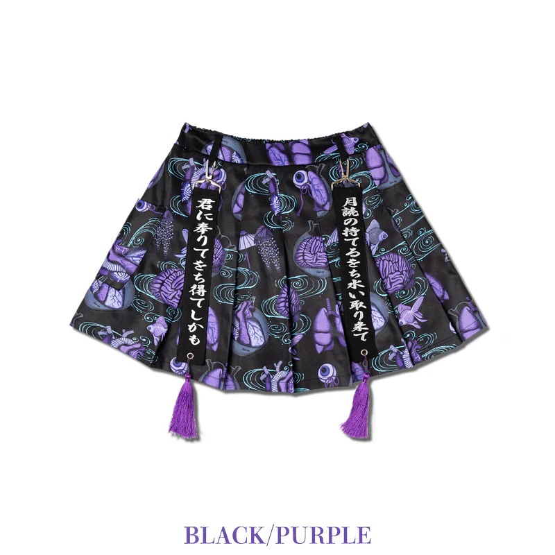 ACDC RAG Ochimizu Mini Skirt - Black/Purple & Black/Gray - Image 13