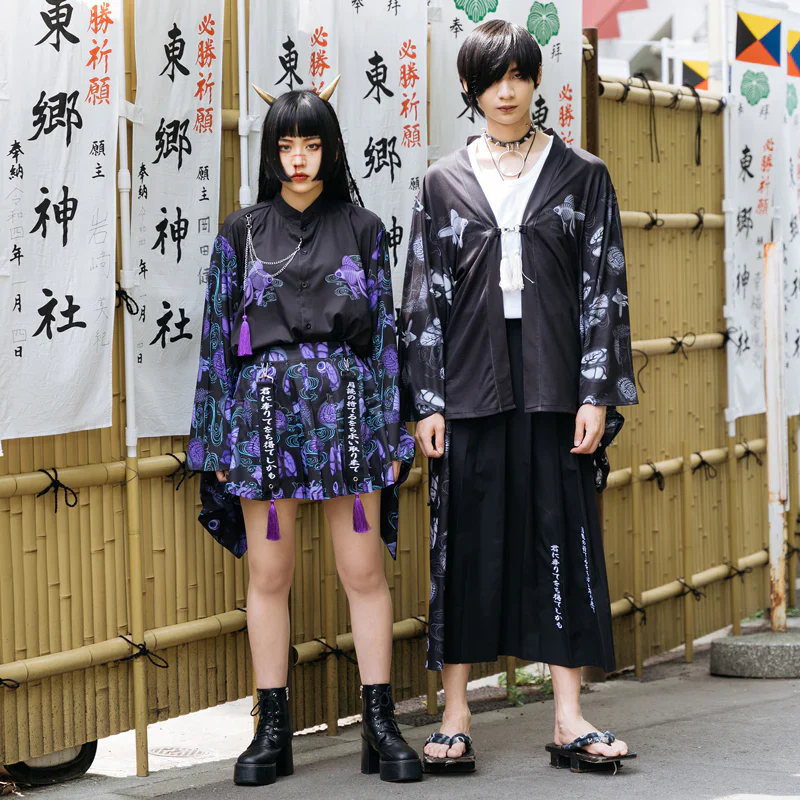ACDC RAG Ochimizu Mini Skirt - Black/Purple & Black/Gray - Image 7